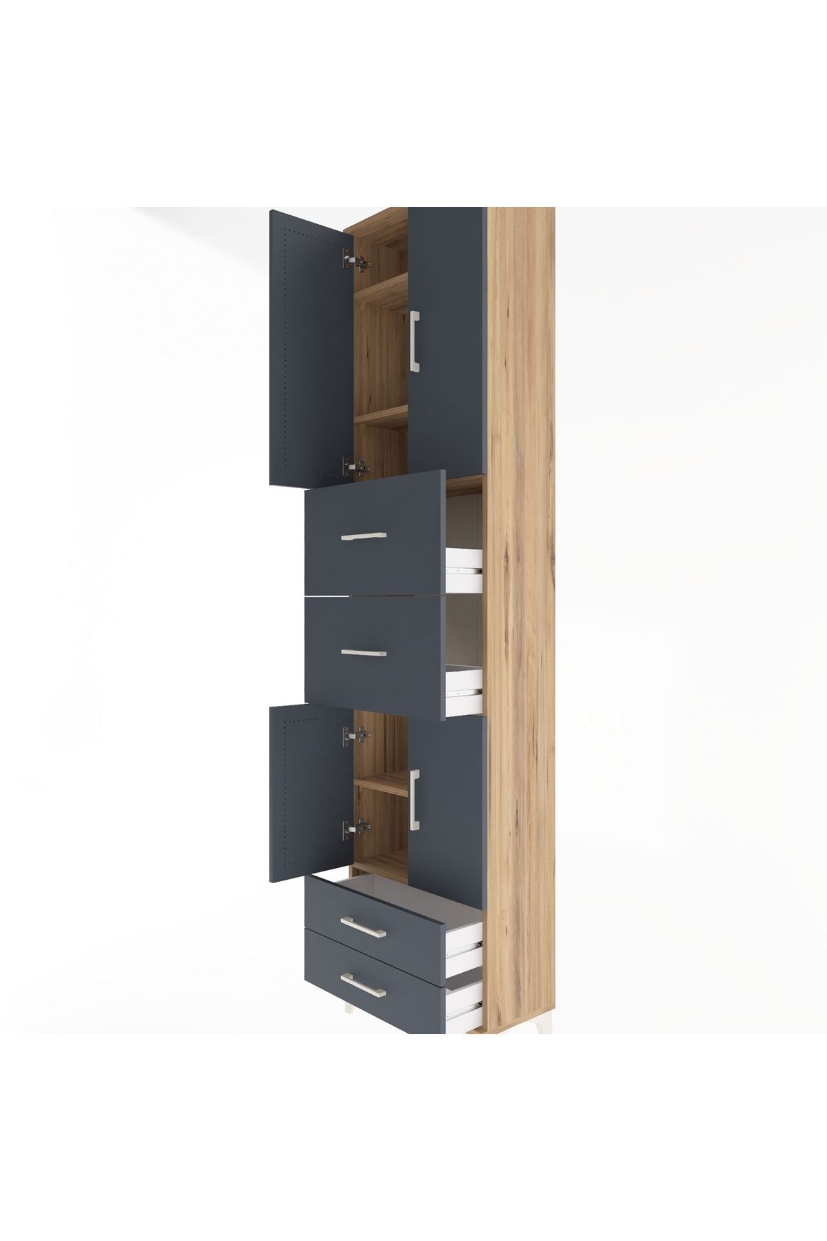 Arges Dolap 5 Raflı 4 Çekmeceli 4 Kapaklı 60x30x243 - S32M062V8A