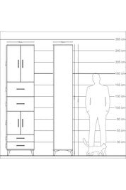 Arges Dolap 5 Raflı 4 Çekmeceli 4 Kapaklı 60x30x243 - S32M062V8A