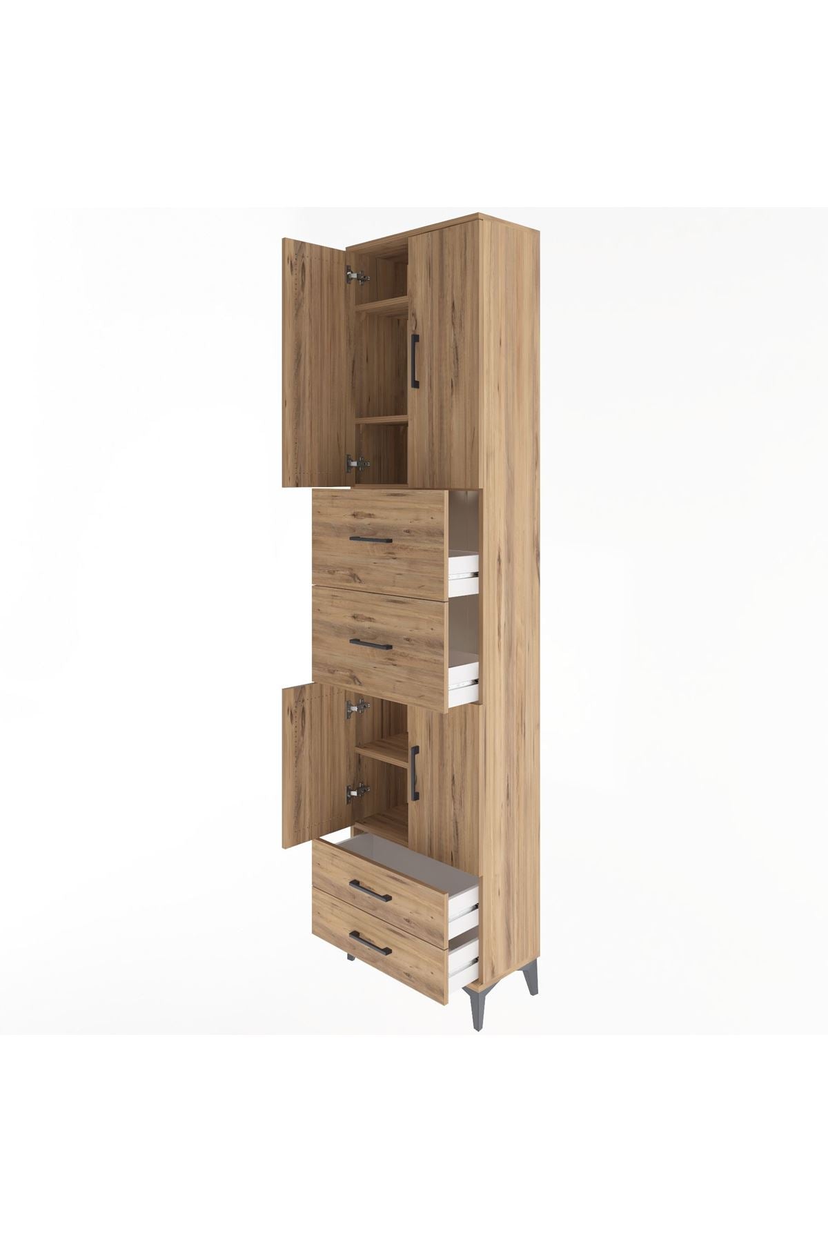 Arges Dolap 5 Raflı 4 Çekmeceli 4 Kapaklı 60x30x243 - S32M062V9A