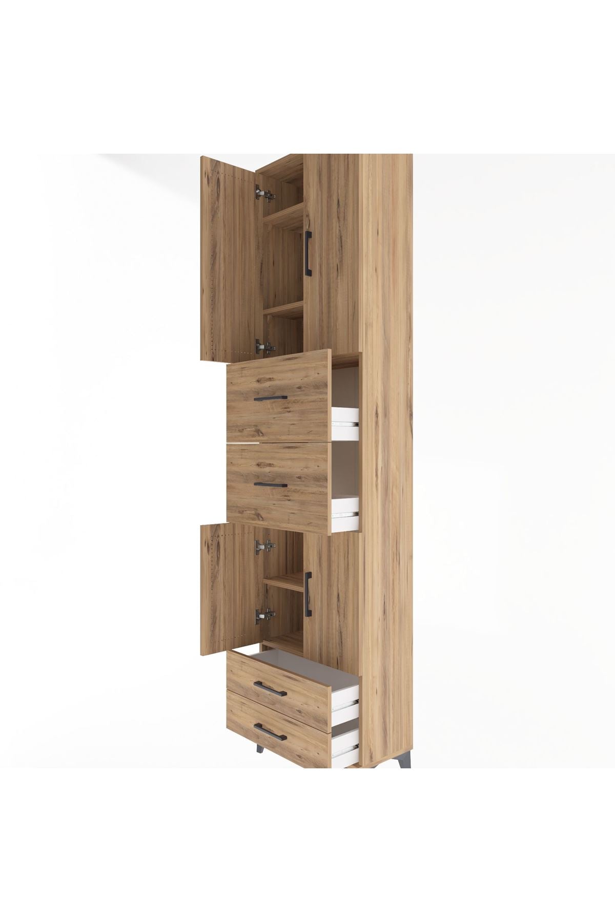Arges Dolap 5 Raflı 4 Çekmeceli 4 Kapaklı 60x30x243 - S32M062V9A