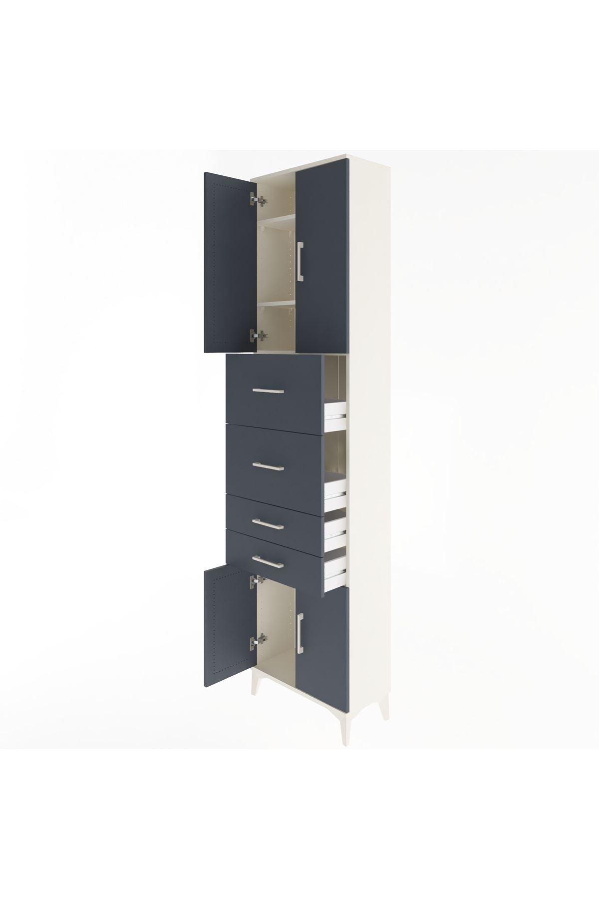 Arges Dolap 3 Raflı 4 Çekmeceli 4 Kapaklı 60x30x243 - S32M063V2A
