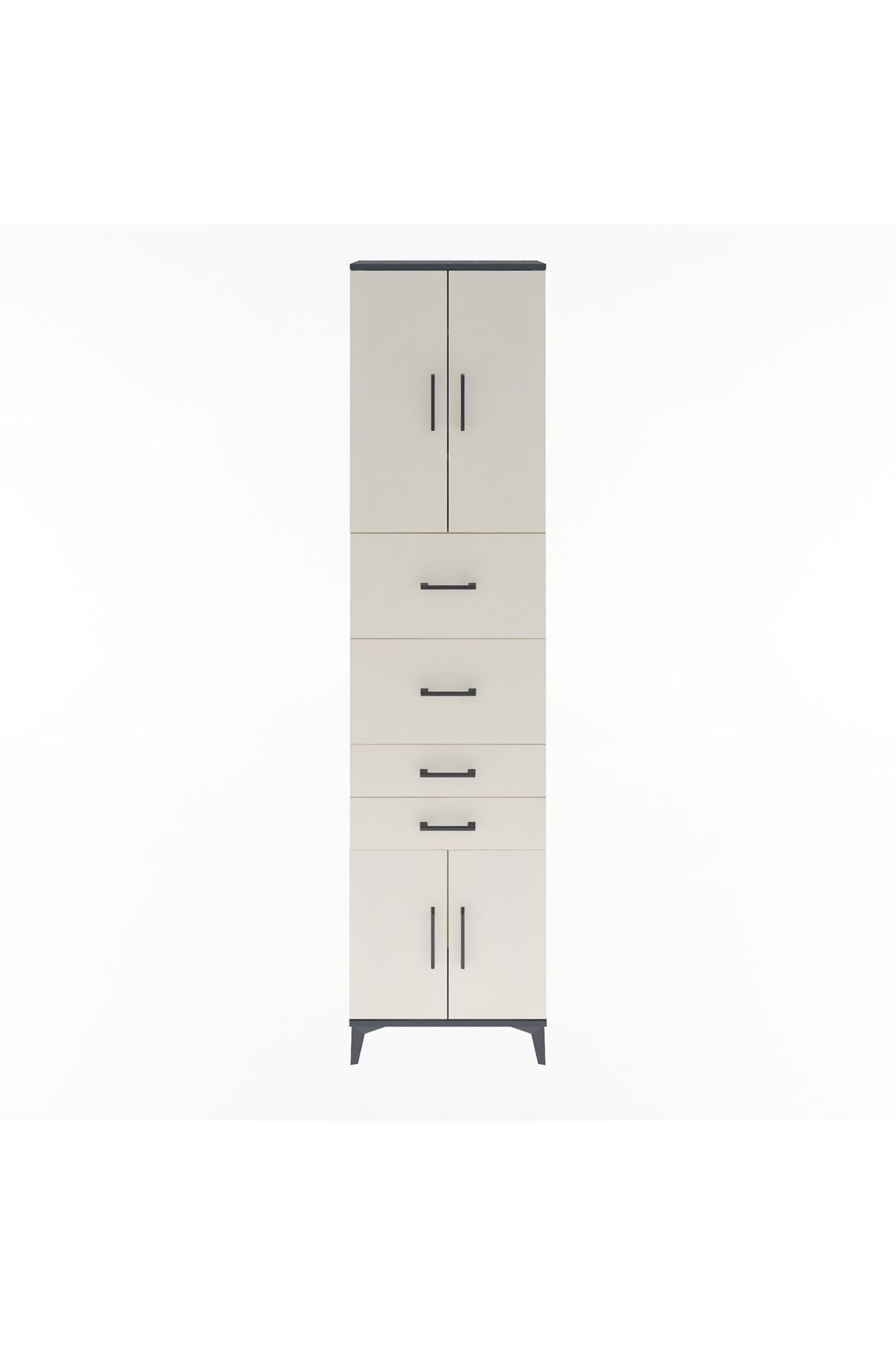 Arges Dolap 3 Raflı 4 Çekmeceli 4 Kapaklı 60x30x243 - S32M063V4A