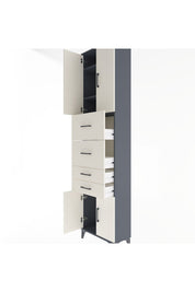Arges Dolap 3 Raflı 4 Çekmeceli 4 Kapaklı 60x30x243 - S32M063V4A