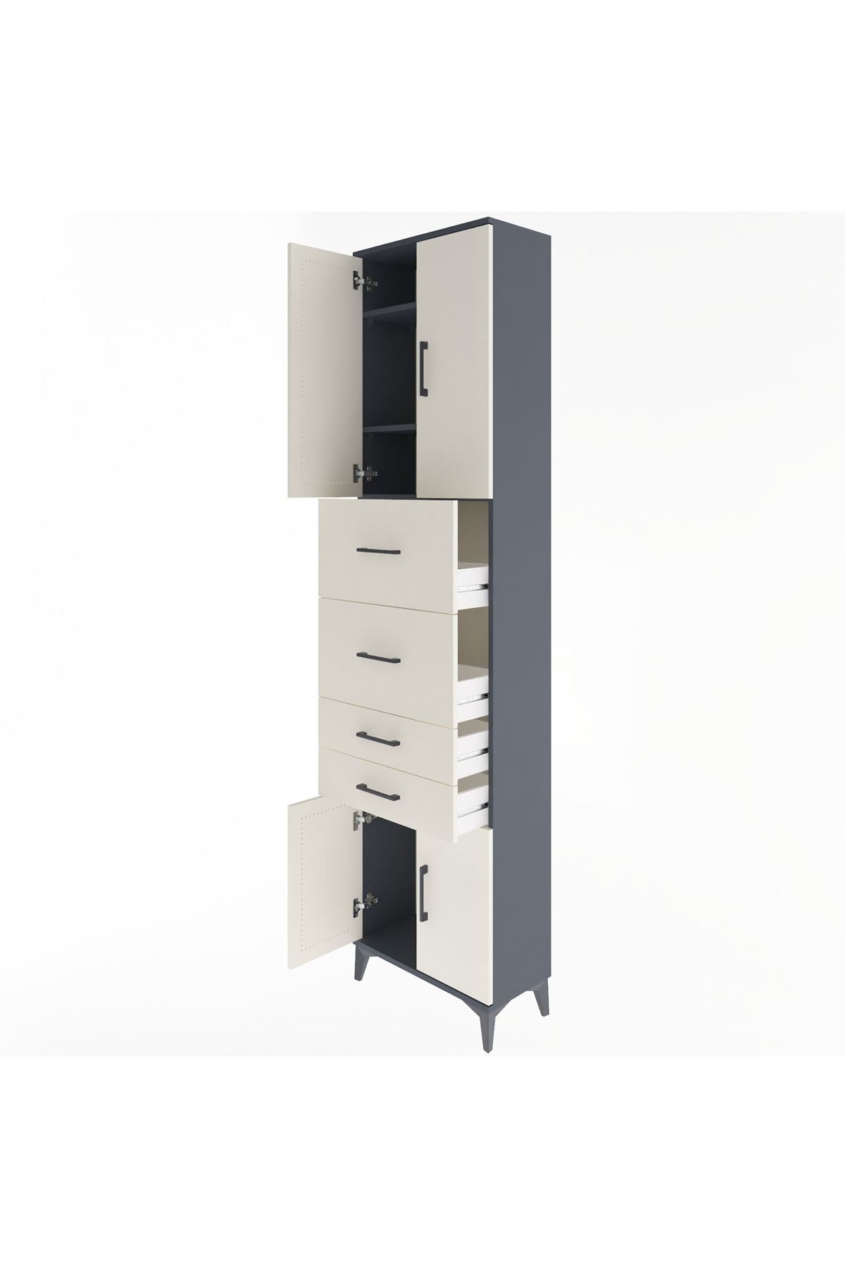 Arges Dolap 3 Raflı 4 Çekmeceli 4 Kapaklı 60x30x243 - S32M063V4A