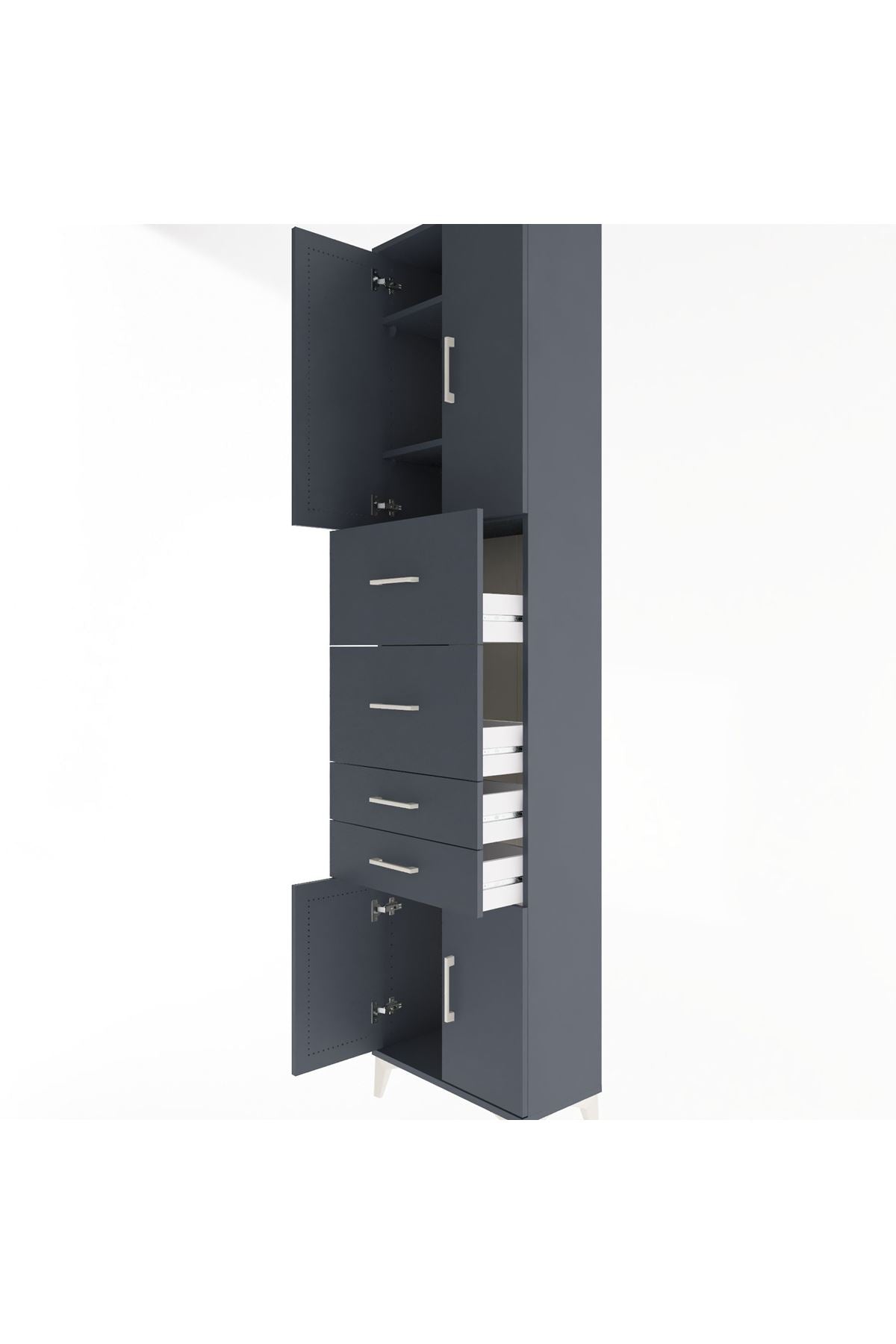 Arges Dolap 3 Raflı 4 Çekmeceli 4 Kapaklı 60x30x243 - S32M063V5A
