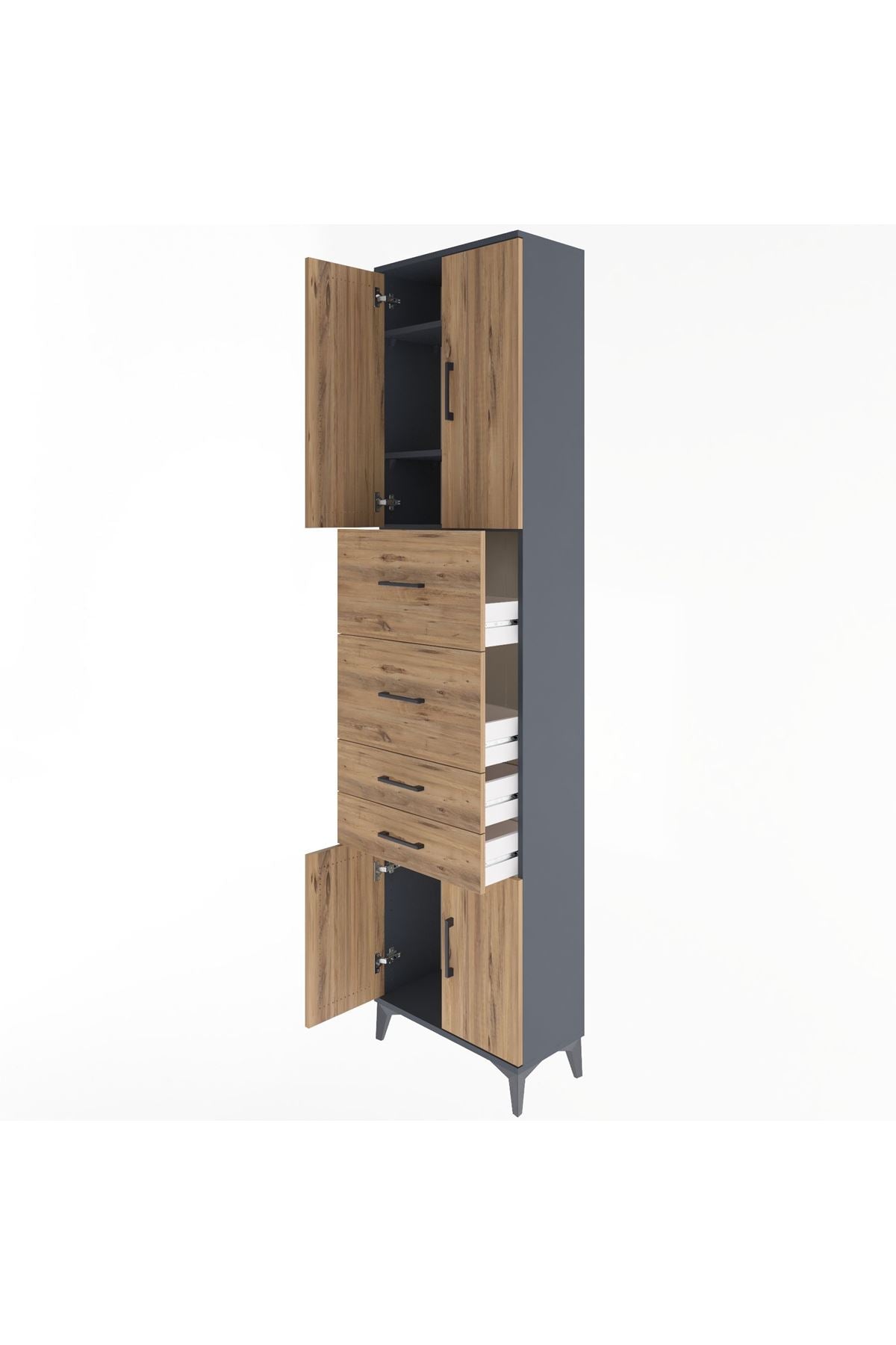 Arges Dolap 3 Raflı 4 Çekmeceli 4 Kapaklı 60x30x243 - S32M063V6A