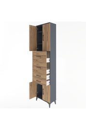 Arges Dolap 3 Raflı 4 Çekmeceli 4 Kapaklı 60x30x243 - S32M063V6A