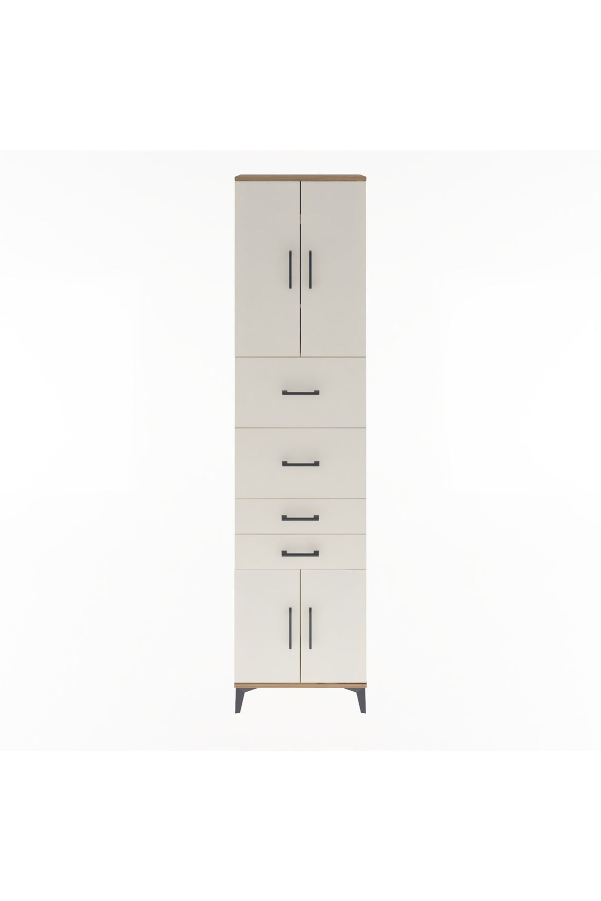 Arges Dolap 3 Raflı 4 Çekmeceli 4 Kapaklı 60x30x243 - S32M063V7A