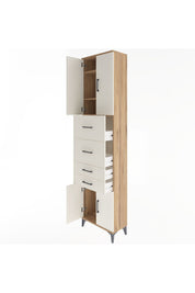 Arges Dolap 3 Raflı 4 Çekmeceli 4 Kapaklı 60x30x243 - S32M063V7A