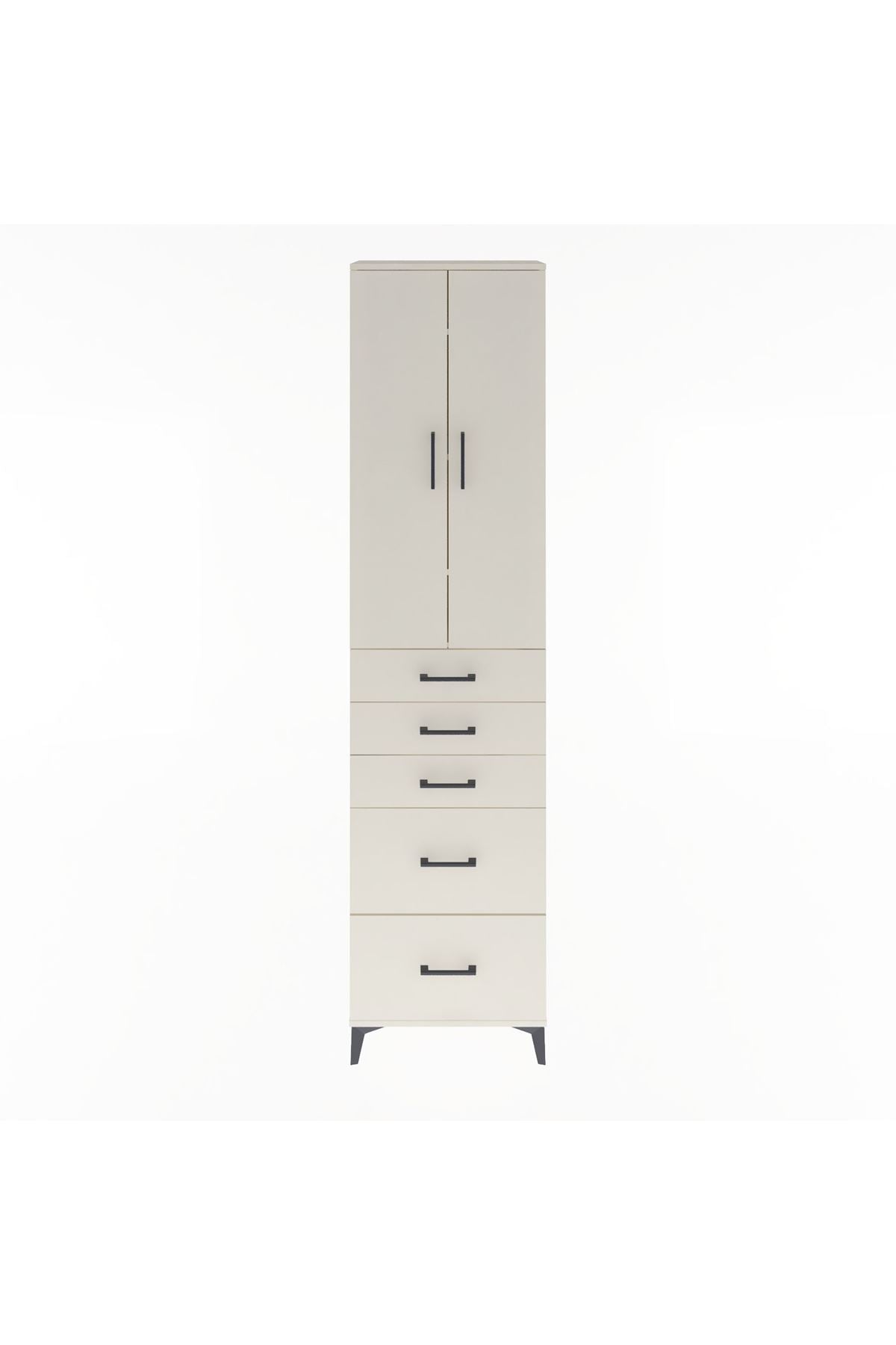 Arges Dolap 4 Raflı 5 Çekmeceli 2 Kapaklı 60x30x243 - S32M064V1A