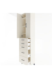 Arges Dolap 4 Raflı 5 Çekmeceli 2 Kapaklı 60x30x243 - S32M064V1A