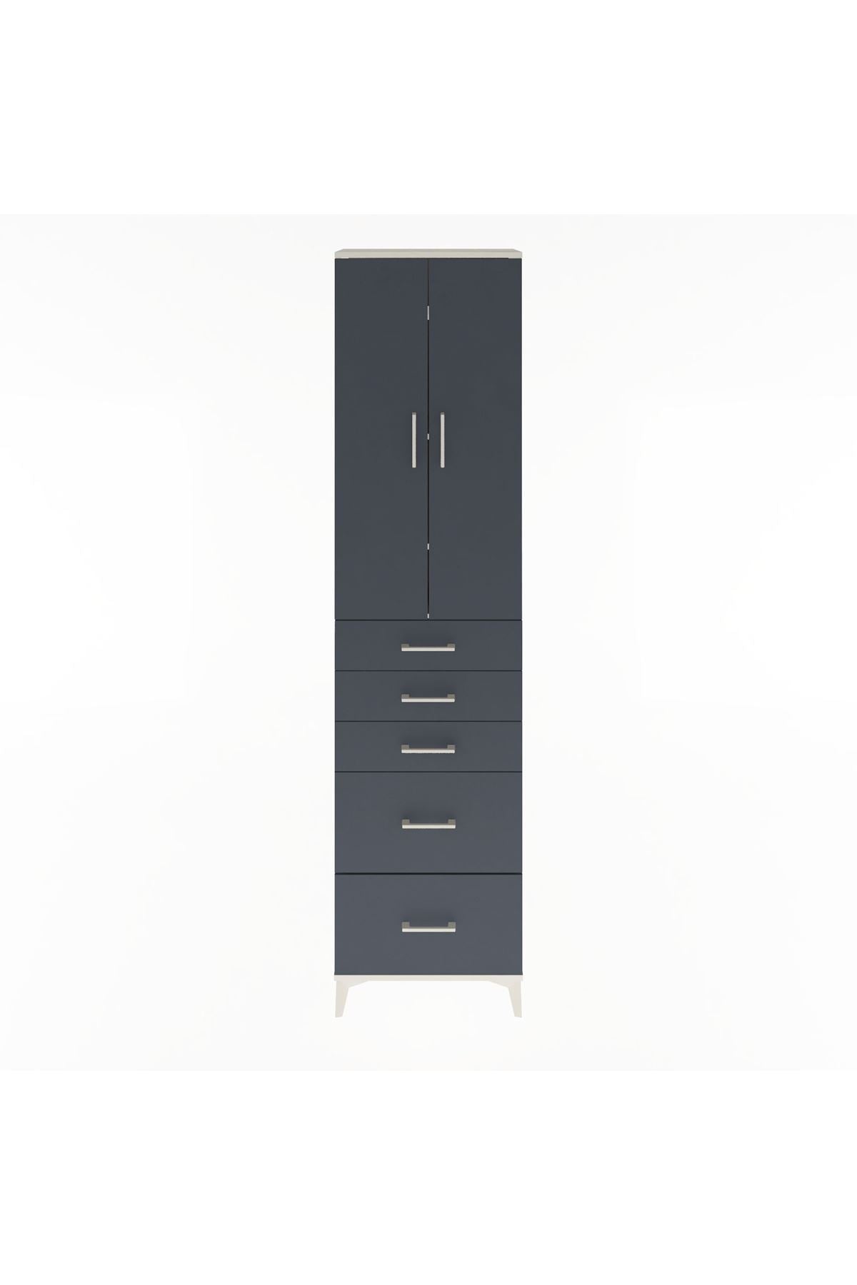Arges Dolap 4 Raflı 5 Çekmeceli 2 Kapaklı 60x30x243 - S32M064V2A