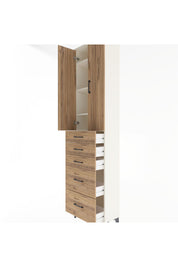 Arges Dolap 4 Raflı 5 Çekmeceli 2 Kapaklı 60x30x243 - S32M064V3A