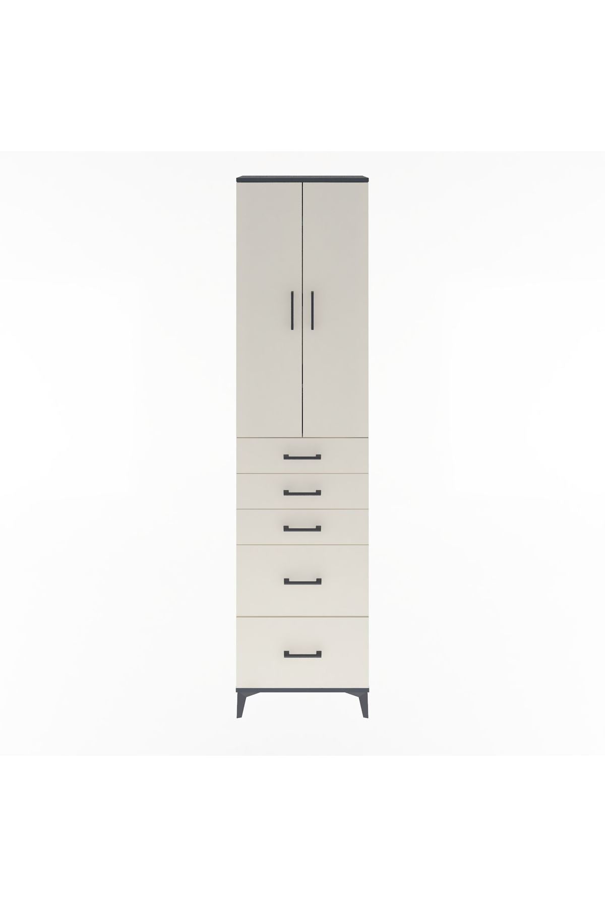 Arges Dolap 4 Raflı 5 Çekmeceli 2 Kapaklı 60x30x243 - S32M064V4A