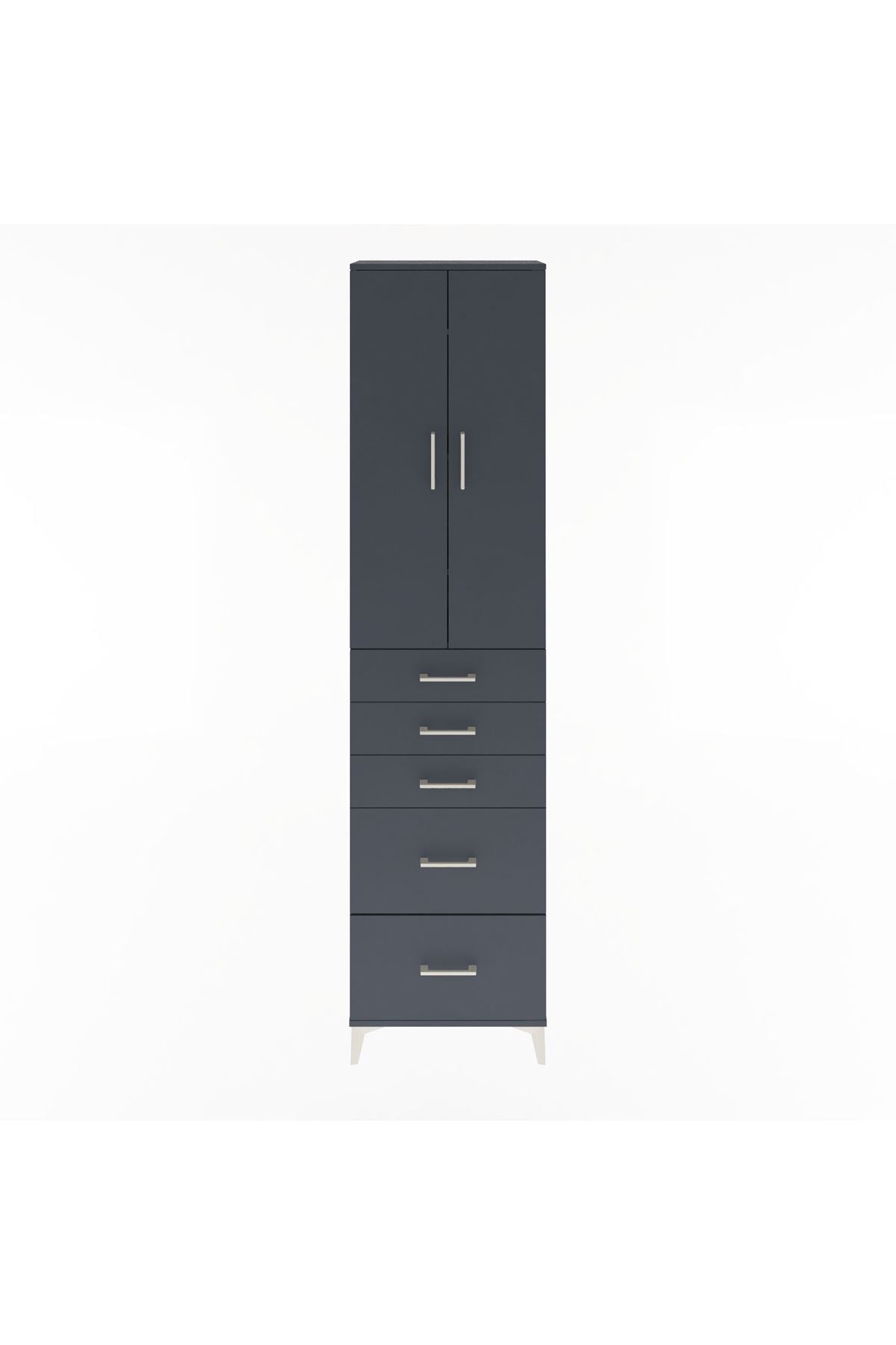 Arges Dolap 4 Raflı 5 Çekmeceli 2 Kapaklı 60x30x243 - S32M064V5A