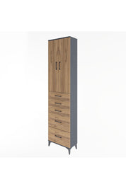Arges Dolap 4 Raflı 5 Çekmeceli 2 Kapaklı 60x30x243 - S32M064V6A