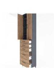 Arges Dolap 4 Raflı 5 Çekmeceli 2 Kapaklı 60x30x243 - S32M064V6A