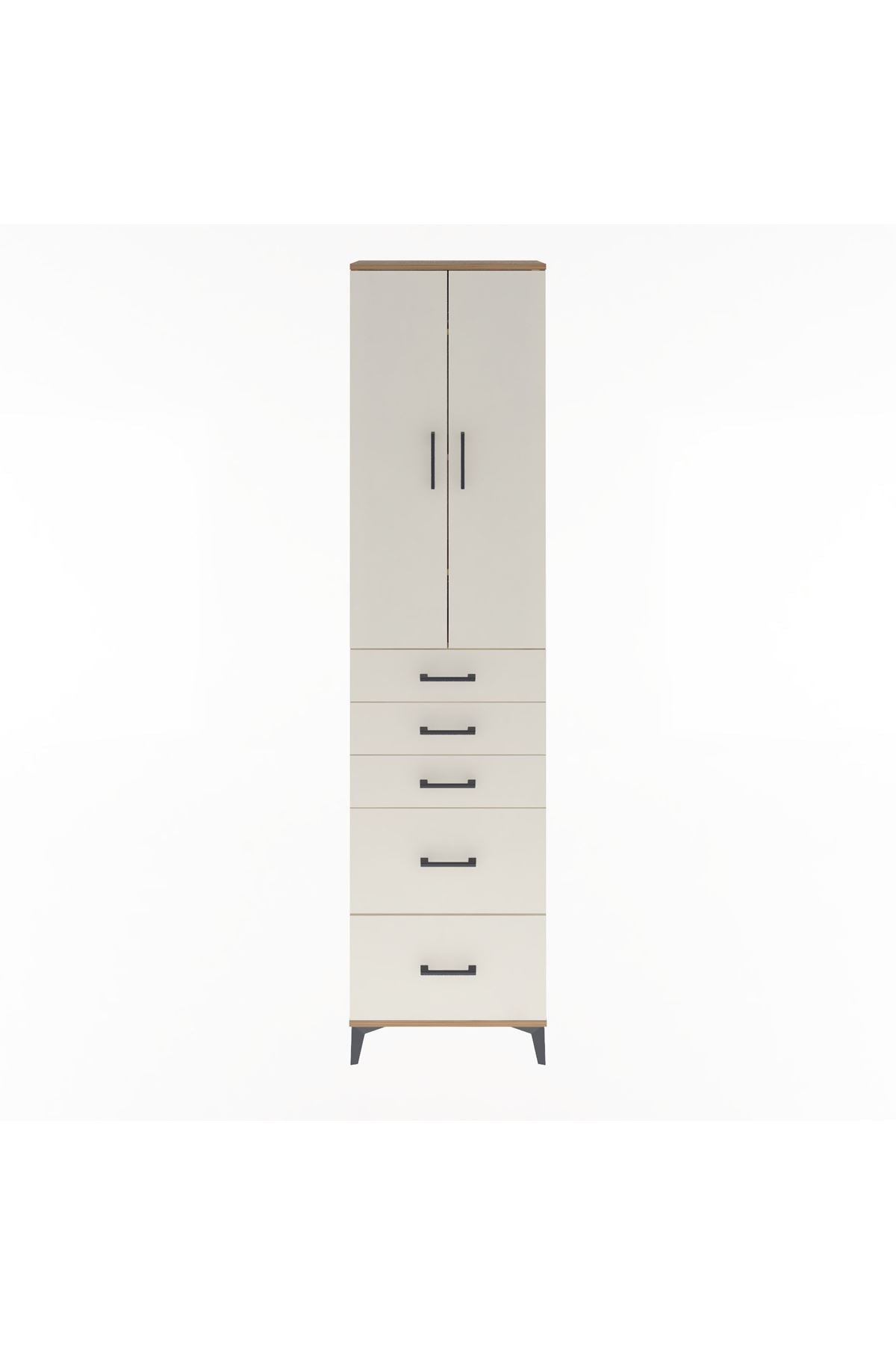 Arges Dolap 4 Raflı 5 Çekmeceli 2 Kapaklı 60x30x243 - S32M064V7A