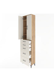 Arges Dolap 4 Raflı 5 Çekmeceli 2 Kapaklı 60x30x243 - S32M064V7A