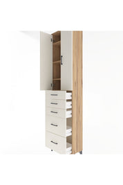 Arges Dolap 4 Raflı 5 Çekmeceli 2 Kapaklı 60x30x243 - S32M064V7A