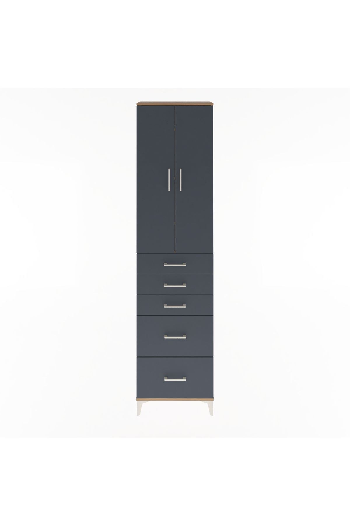 Arges Dolap 4 Raflı 5 Çekmeceli 2 Kapaklı 60x30x243 - S32M064V8A