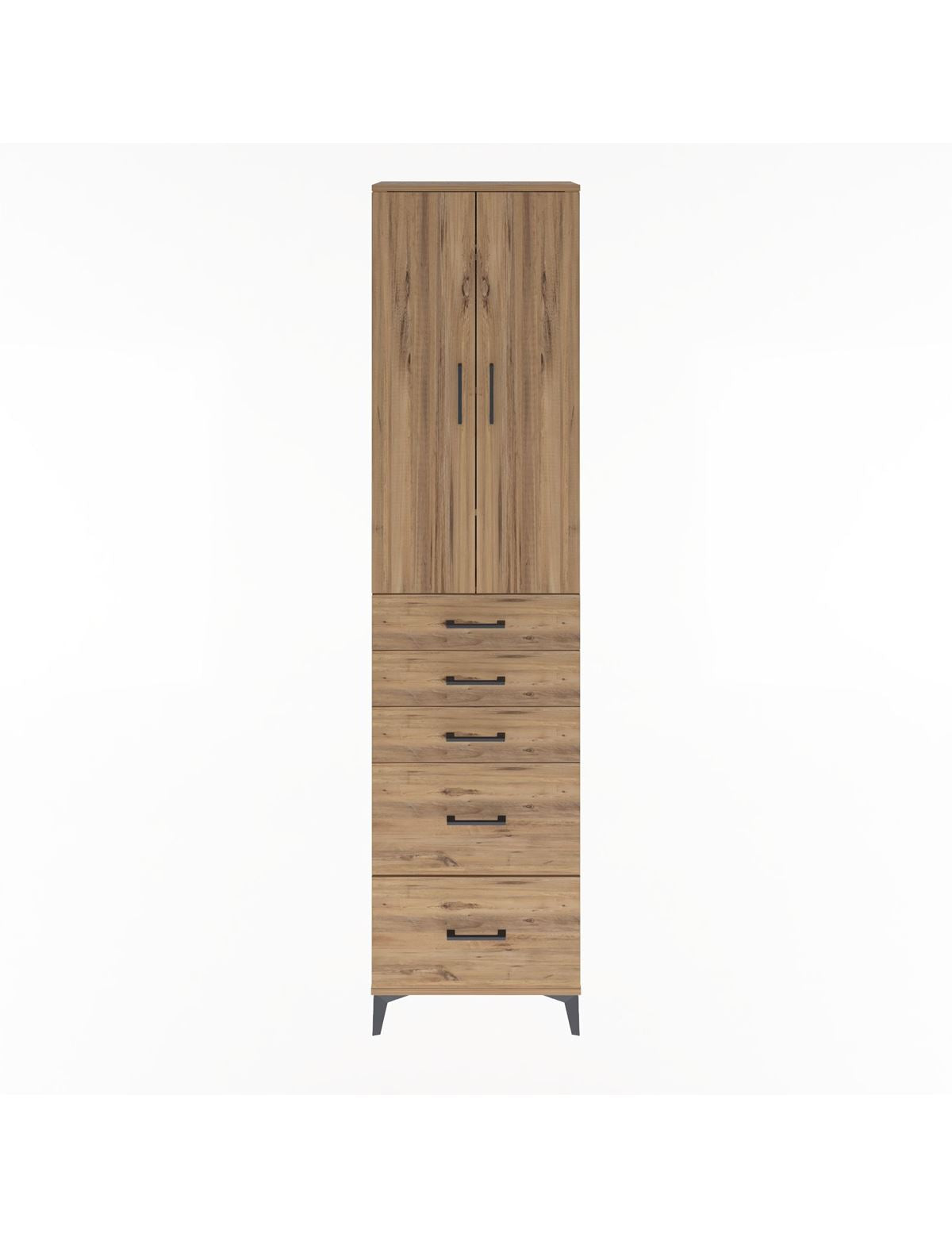 Arges Dolap 4 Raflı 5 Çekmeceli 2 Kapaklı 60x30x243 - S32M064V9A