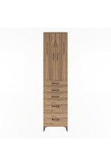 Arges Dolap 4 Raflı 5 Çekmeceli 2 Kapaklı 60x30x243