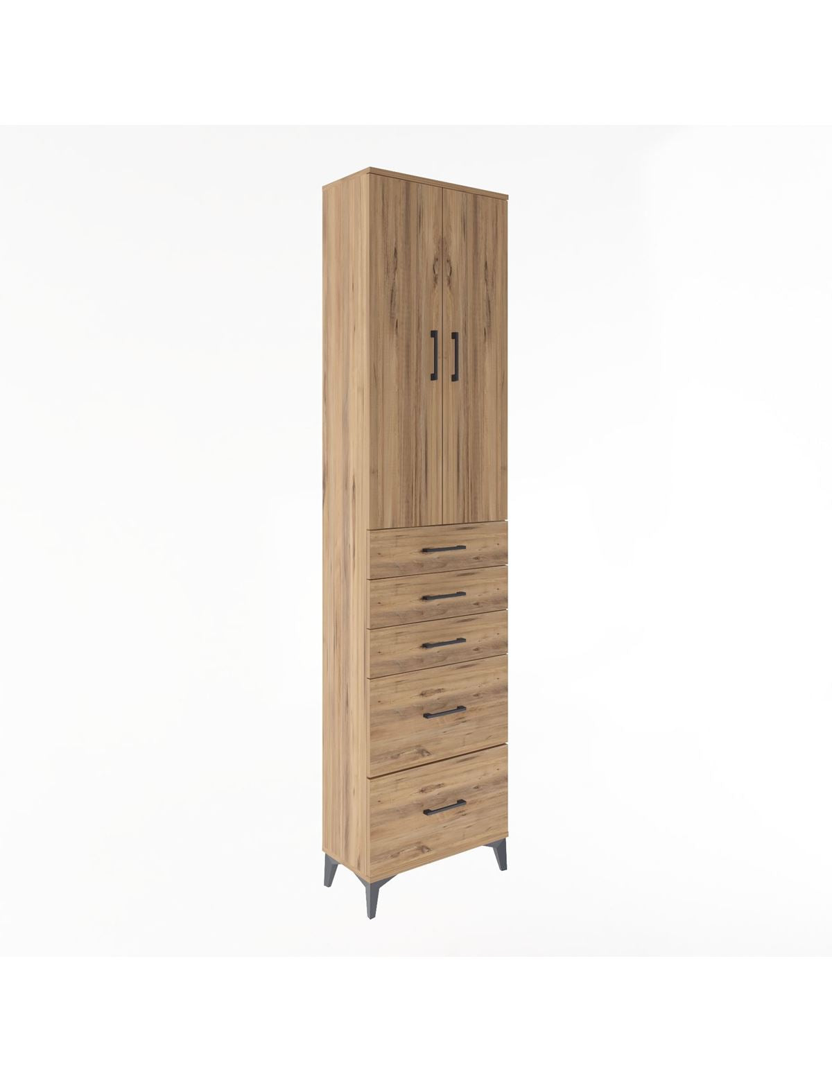 Arges Dolap 4 Raflı 5 Çekmeceli 2 Kapaklı 60x30x243 - S32M064V9A