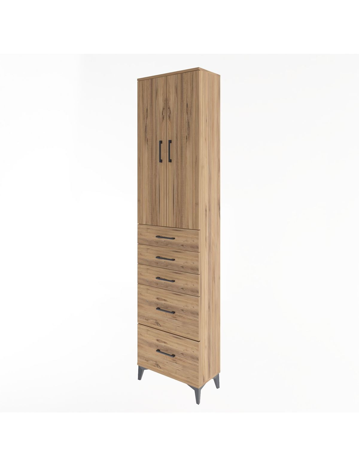 Arges Dolap 4 Raflı 5 Çekmeceli 2 Kapaklı 60x30x243 - S32M064V9A
