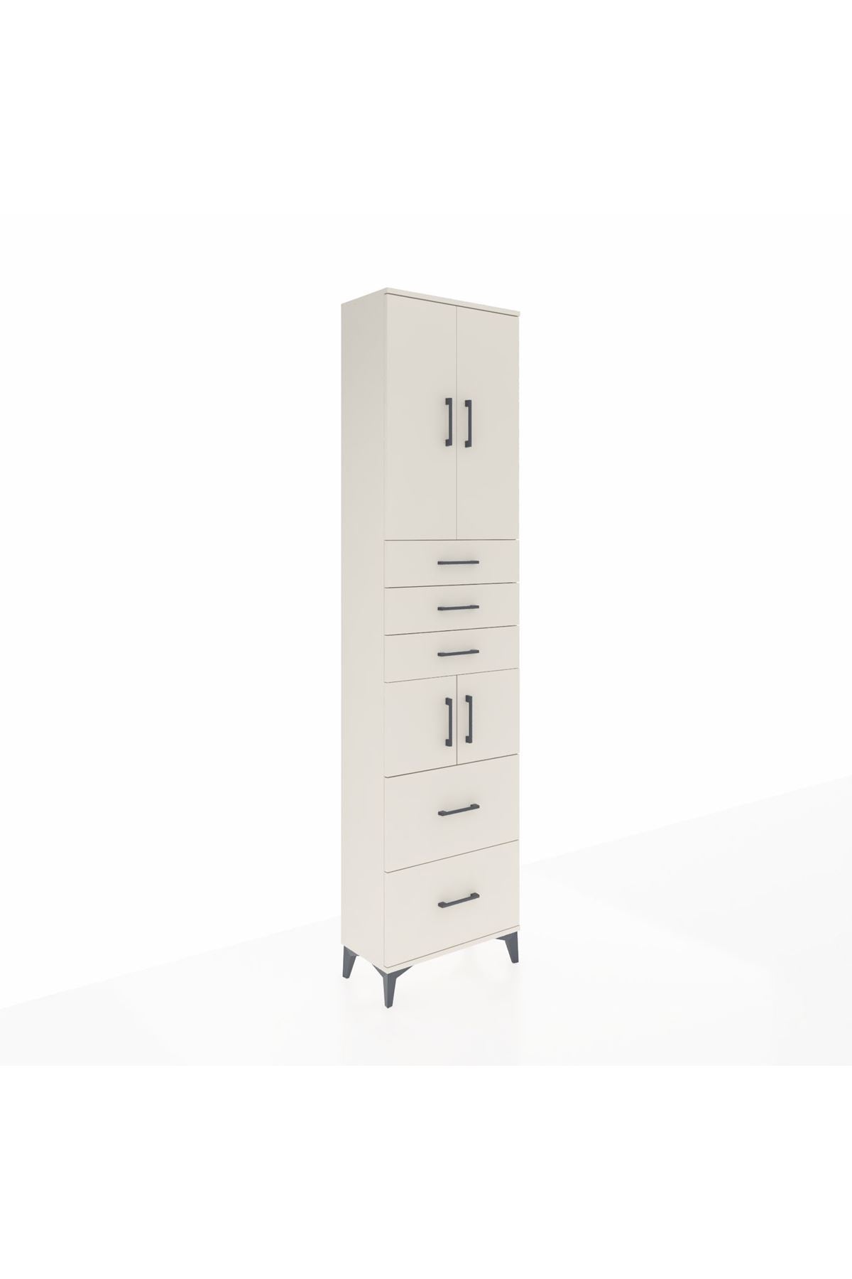 Arges Dolap 4 Raflı 5 Çekmeceli 4 Kapaklı 60x30x243 - S32M065V1A