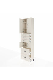 Arges Dolap 4 Raflı 5 Çekmeceli 4 Kapaklı 60x30x243 - S32M065V1A