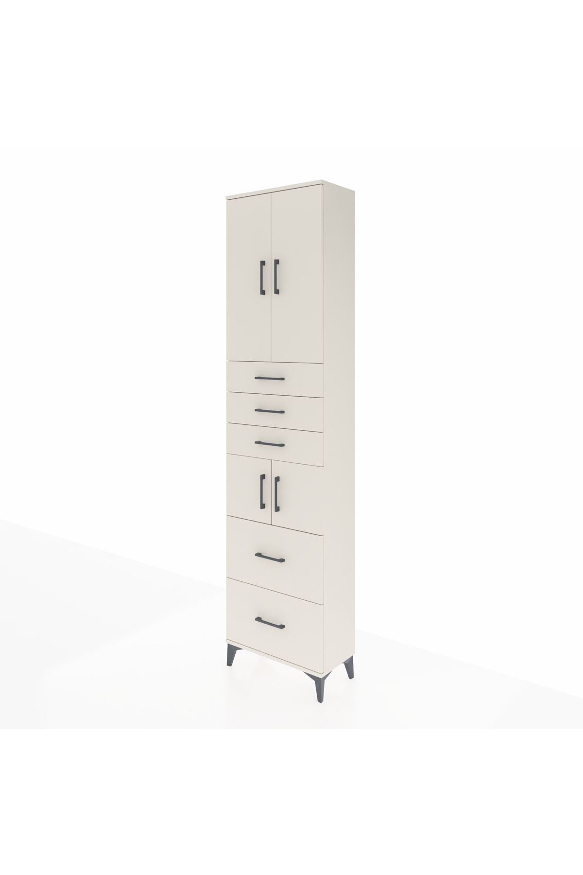 Arges Dolap 4 Raflı 5 Çekmeceli 4 Kapaklı 60x30x243 - S32M065V1A