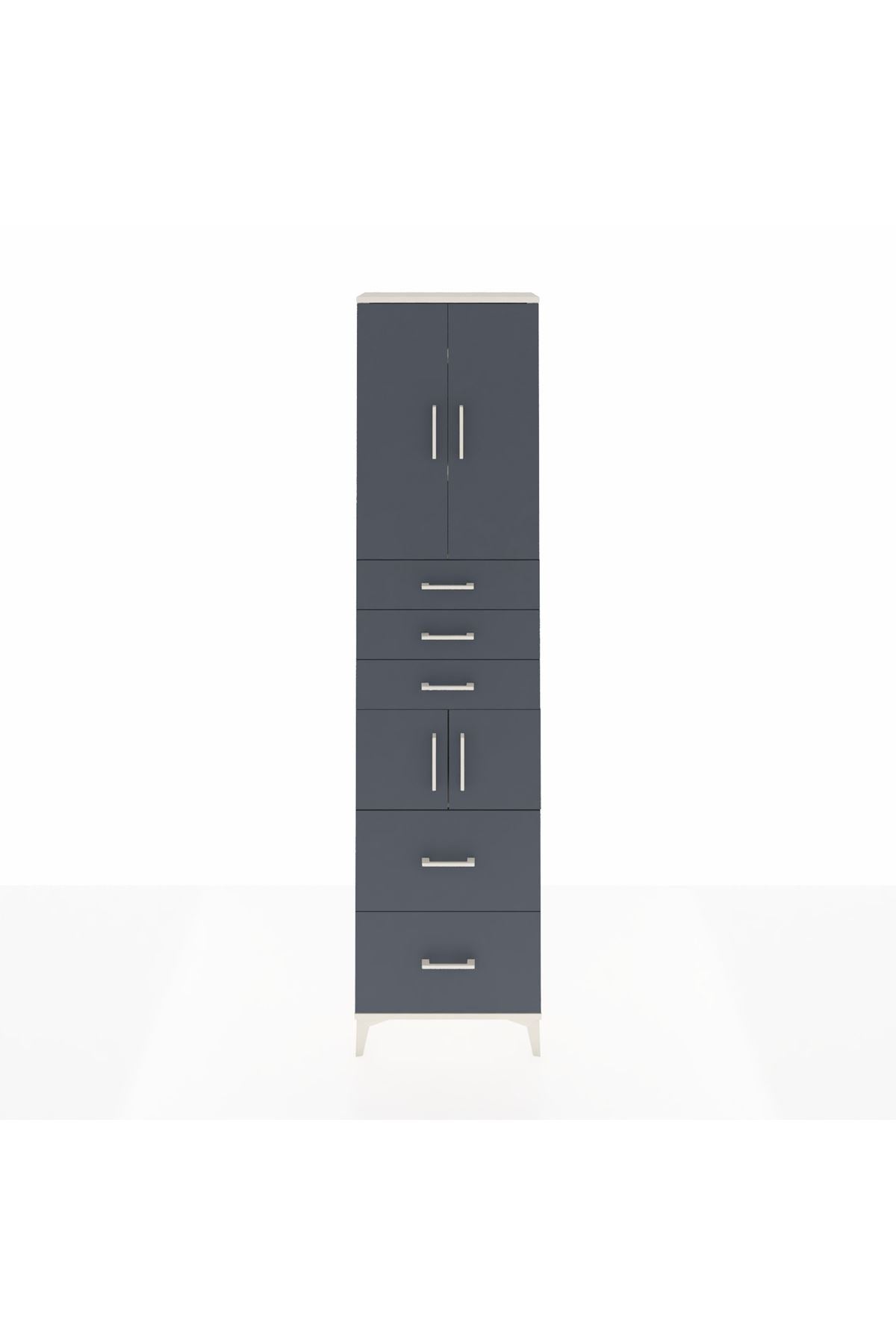 Arges Dolap 4 Raflı 5 Çekmeceli 4 Kapaklı 60x30x243 - S32M065V2A