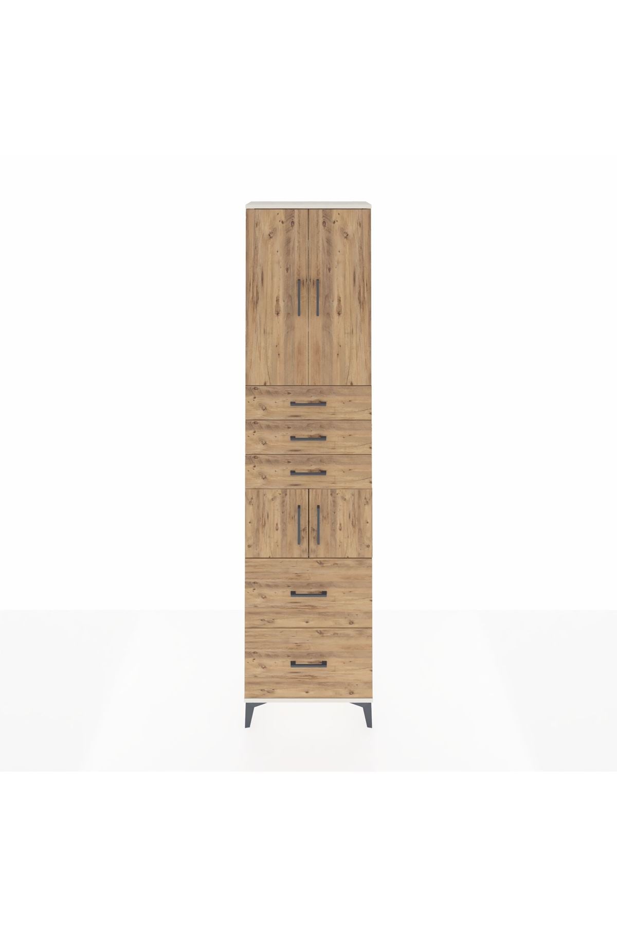 Arges Dolap 4 Raflı 5 Çekmeceli 4 Kapaklı 60x30x243 - S32M065V3A