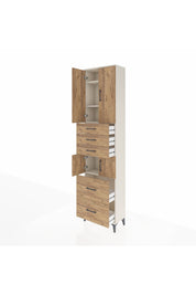 Arges Dolap 4 Raflı 5 Çekmeceli 4 Kapaklı 60x30x243 - S32M065V3A
