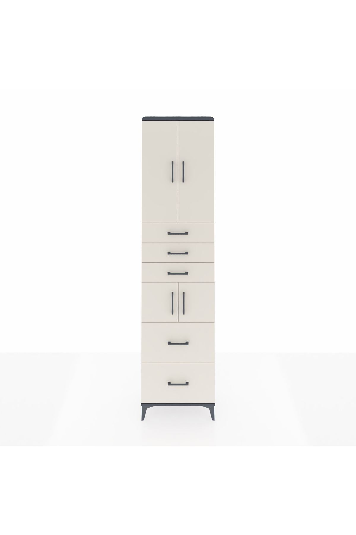 Arges Dolap 4 Raflı 5 Çekmeceli 4 Kapaklı 60x30x243 - S32M065V4A