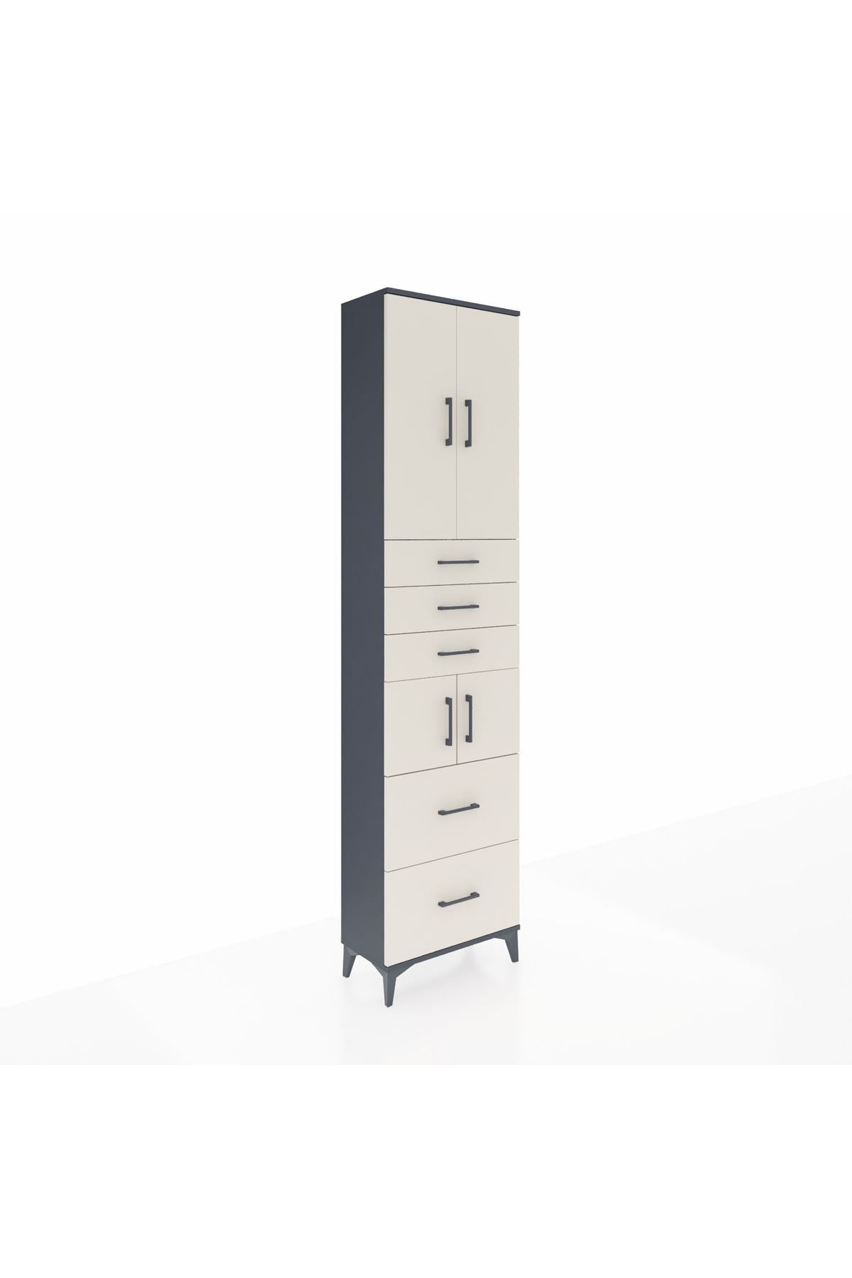 Arges Dolap 4 Raflı 5 Çekmeceli 4 Kapaklı 60x30x243 - S32M065V4A