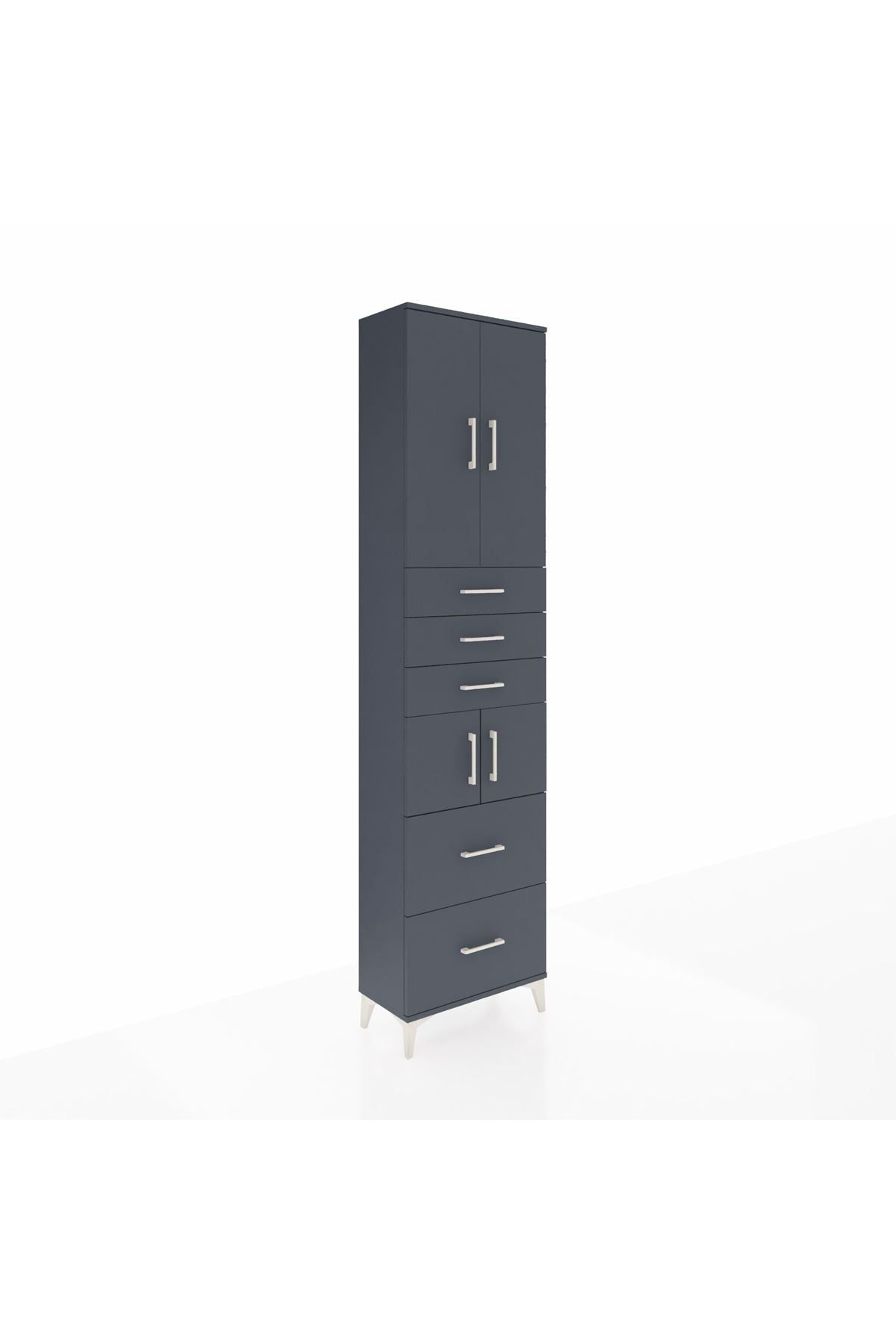 Arges Dolap 4 Raflı 5 Çekmeceli 4 Kapaklı 60x30x243 - S32M065V5A