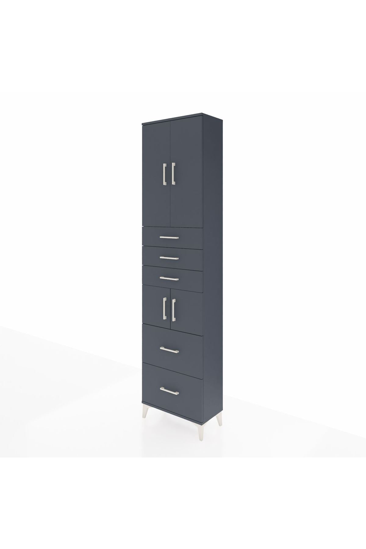 Arges Dolap 4 Raflı 5 Çekmeceli 4 Kapaklı 60x30x243 - S32M065V5A