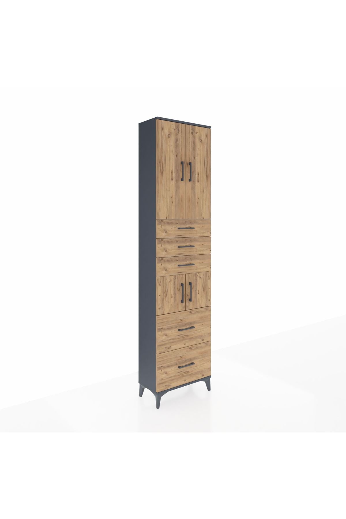 Arges Dolap 4 Raflı 5 Çekmeceli 4 Kapaklı 60x30x243 - S32M065V6A