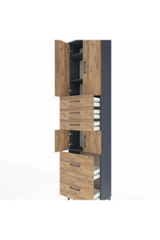Arges Dolap 4 Raflı 5 Çekmeceli 4 Kapaklı 60x30x243 - S32M065V6A
