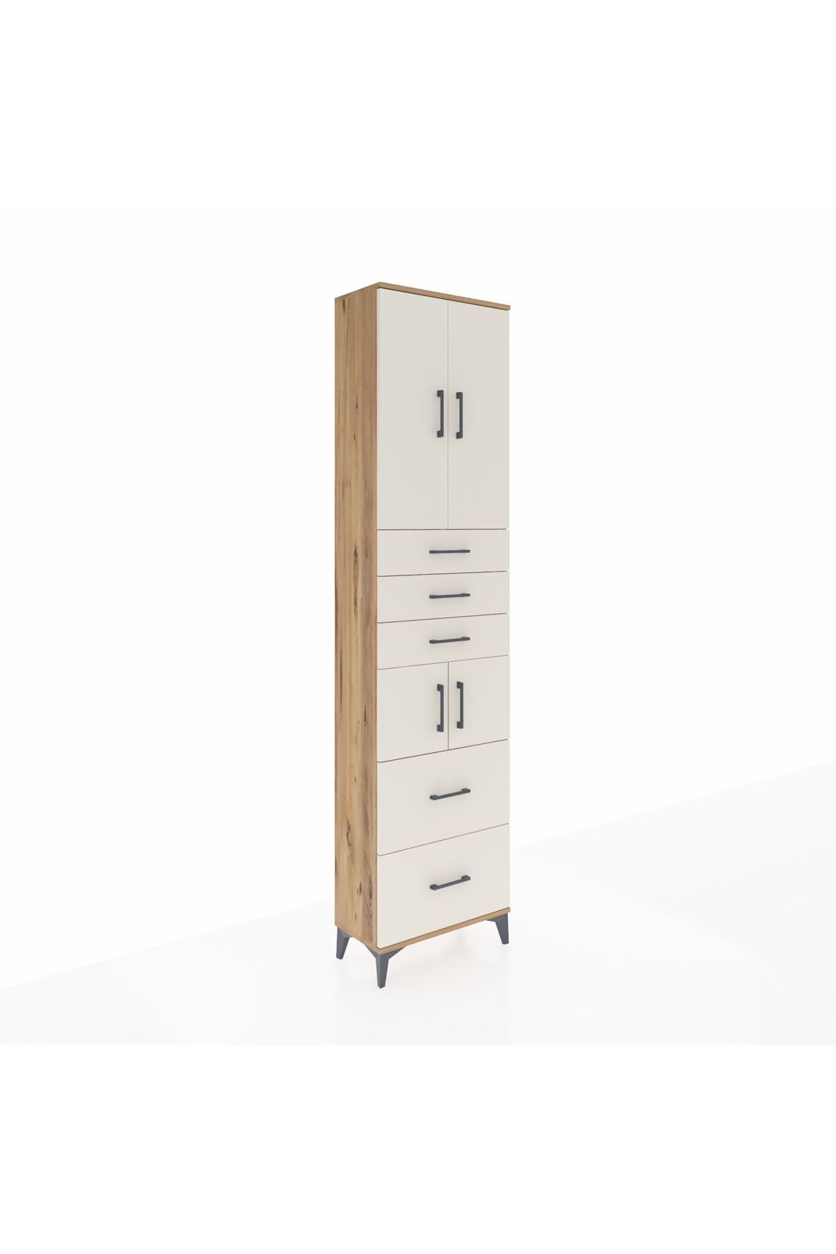 Arges Dolap 4 Raflı 5 Çekmeceli 4 Kapaklı 60x30x243 - S32M065V7A