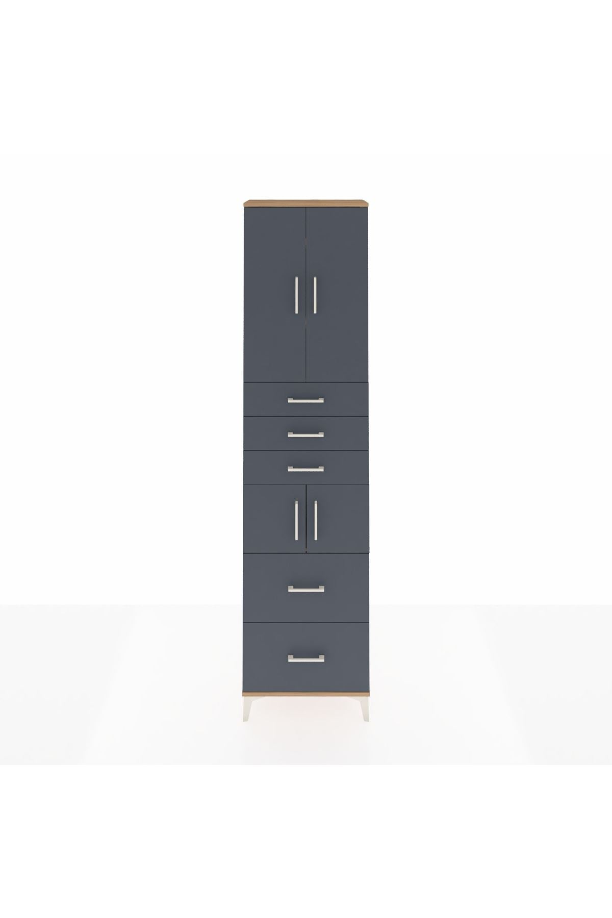 Arges Dolap 4 Raflı 5 Çekmeceli 4 Kapaklı 60x30x243 - S32M065V8A