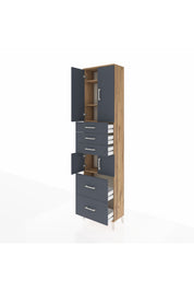 Arges Dolap 4 Raflı 5 Çekmeceli 4 Kapaklı 60x30x243 - S32M065V8A