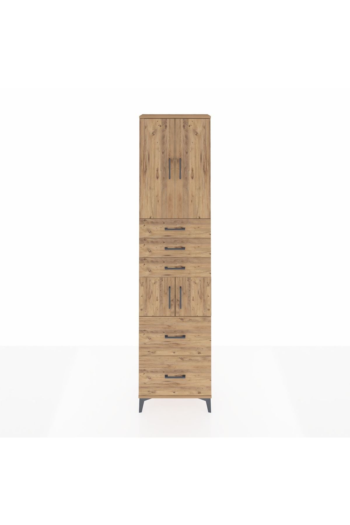 Arges Dolap 4 Raflı 5 Çekmeceli 4 Kapaklı 60x30x243 - S32M065V9A