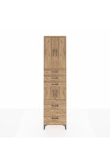 Arges Dolap 4 Raflı 5 Çekmeceli 4 Kapaklı 60x30x243