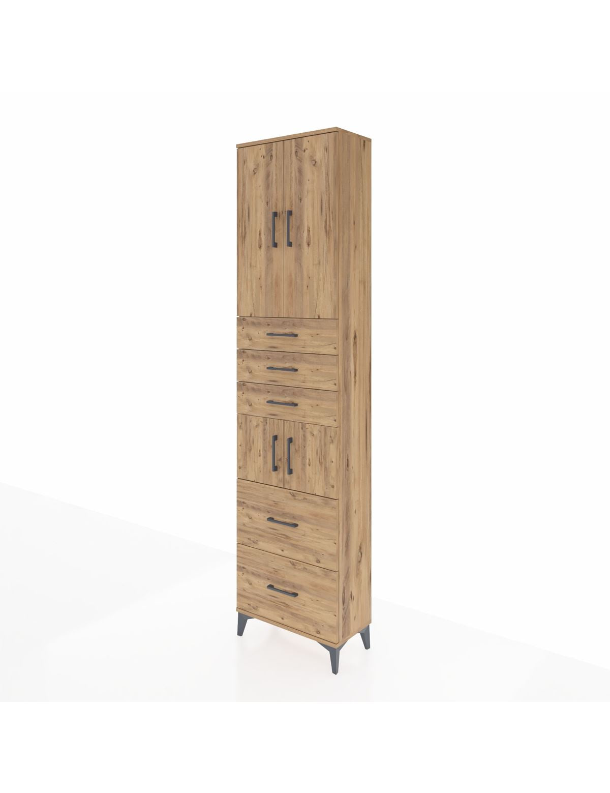Arges Dolap 4 Raflı 5 Çekmeceli 4 Kapaklı 60x30x243 - S32M065V9A