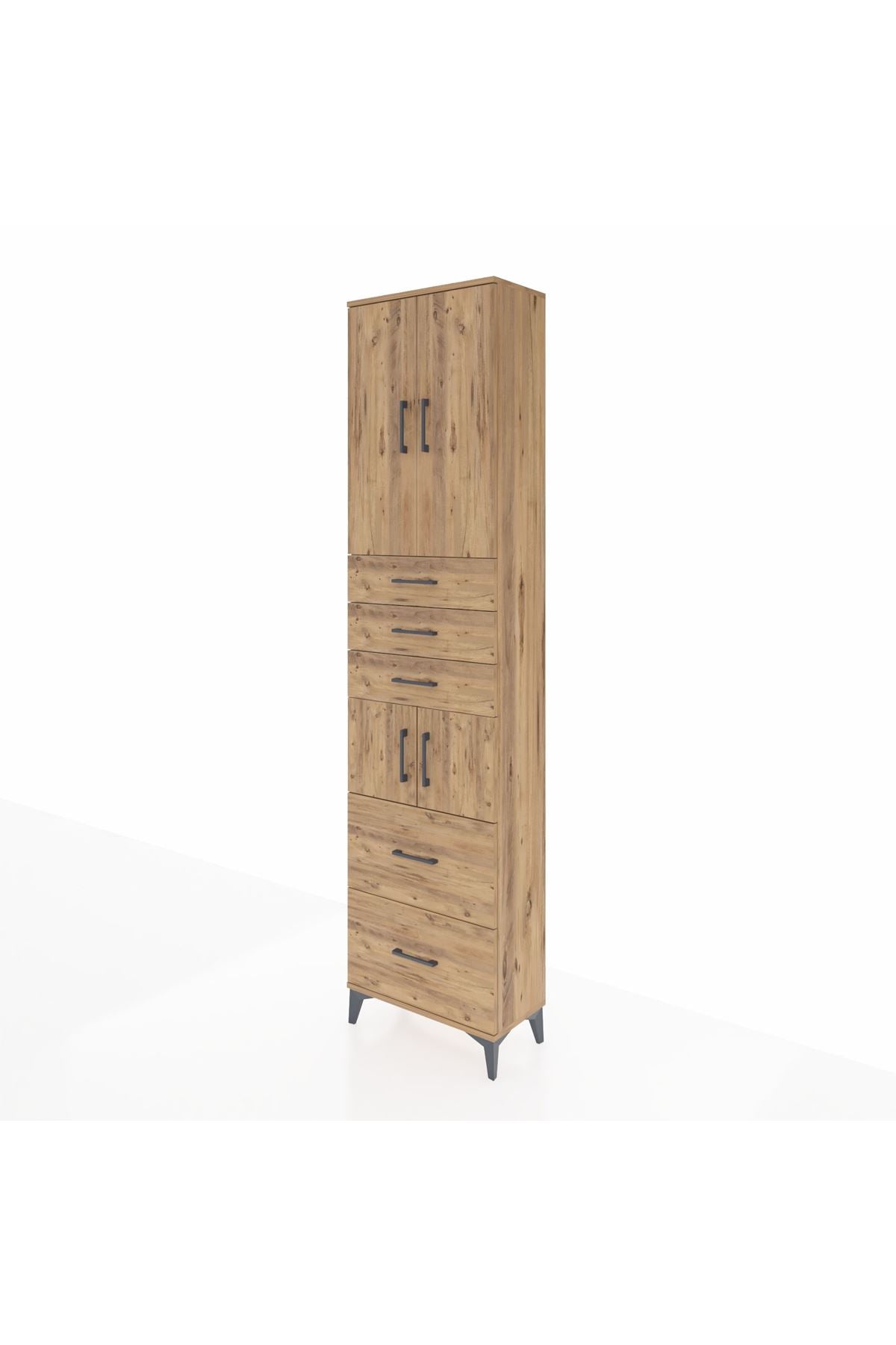 Arges Dolap 4 Raflı 5 Çekmeceli 4 Kapaklı 60x30x243 - S32M065V9A