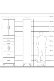 Arges Dolap 4 Raflı 5 Çekmeceli 4 Kapaklı 60x30x243 - S32M065V9A