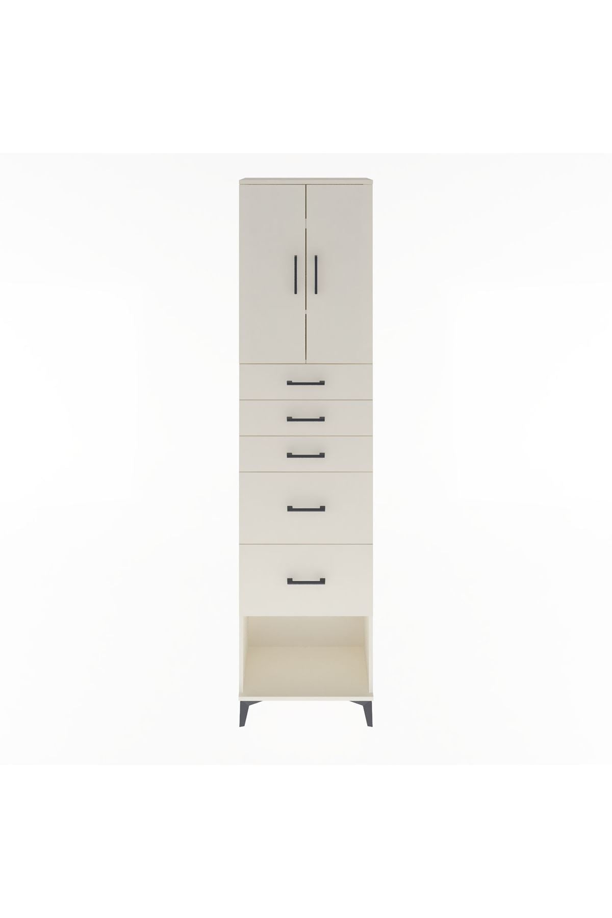 Arges Dolap 3 Raflı 5 Çekmeceli 2 Kapaklı 60x30x243 - S32M066V1A